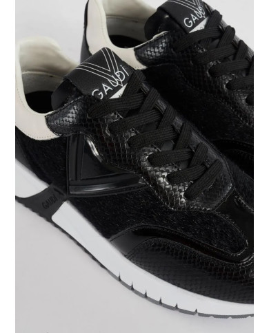 SNEAKERS GAUDI' DONNA ICONICA WOMAN-LEATHER BLACK V34-63460_V0001
