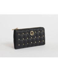 PORTAFOGLIO GAUDì DONNA WALLET MATELASSE' CON BORCHIE BLACK V3AI-11284_V0001