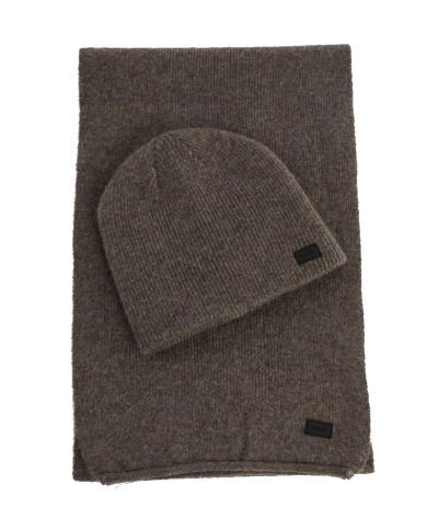 BERRETTO BEANIE E SCIARPA COORDINATI GAUDÌ MOTIVO MAGLIA COSTINE GREY V3AI-11460_V0006