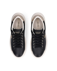 SNEAKERS LIU JO DONNA CASPER 01 - SNEAKER CALF LEATHER/COW SUE BLACK/LIGHT GOLD BA6069P0304S1189