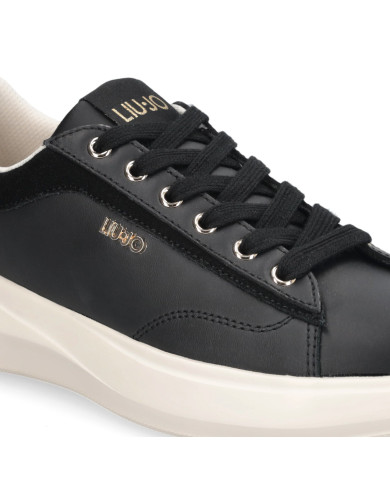 SNEAKERS LIU JO DONNA CASPER 01 - SNEAKER CALF LEATHER/COW SUE BLACK/LIGHT GOLD BA6069P0304S1189
