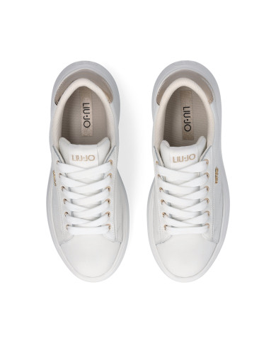 SNEAKERS LIU JO DONNA CASPER 01 - SNEAKER CALF LEATHER/METALLI WHITE/LIGHT GOLD BA6069PX026S1052