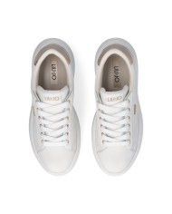 SNEAKERS LIU JO DONNA CASPER 01 - SNEAKER CALF LEATHER/METALLI WHITE/LIGHT GOLD BA6069PX026S1052