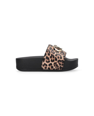 CIABATTE LIU JO DONNA MYKONOS 01 - SLIPPER PRINTED SPREADING LEOPARD BA6077EX022S19C1