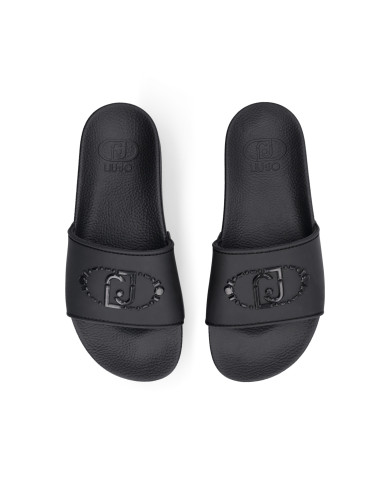 CIABATTE LIU JO DONNA MYKONOS 01 - SLIPPER RUBBERIZED BLACK BA6077EX02822222 
