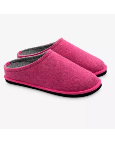 CIABATTA LOWENWEISS DONNA FUXIA-GRIGIO FELTRO DI LANA EASY BICOLOR 6800BC 988 903
