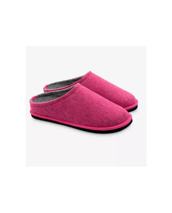 CIABATTA LOWENWEISS DONNA FUXIA-GRIGIO FELTRO DI LANA EASY BICOLOR 6800BC 988 903