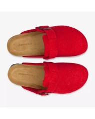 SABOT LOWENWEISS DONNA IN FELTRO CON CINTURINO ROSSO BELT B939F 5