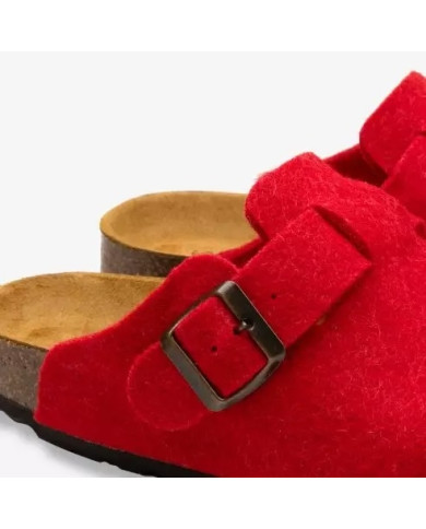 SABOT LOWENWEISS DONNA IN FELTRO CON CINTURINO ROSSO BELT B939F 5