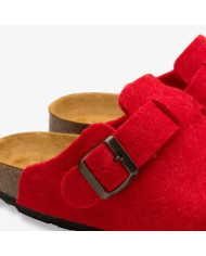 SABOT LOWENWEISS DONNA IN FELTRO CON CINTURINO ROSSO BELT B939F 5