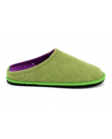 CIABATTA LOWENWEISS UNISEX IN FELTRO DI LANA VERDE MELA VIOLA 6800BC 89 921