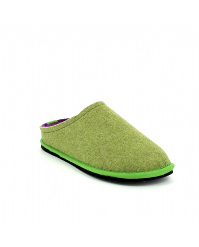 CIABATTA LOWENWEISS UNISEX IN FELTRO DI LANA VERDE MELA VIOLA 6800BC 89 921