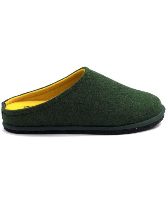 CIABATTA LOWENWEISS UnISEX  IN FELTRO DI LANA VERDE BOSCO GIALLO 6800BC 477 980