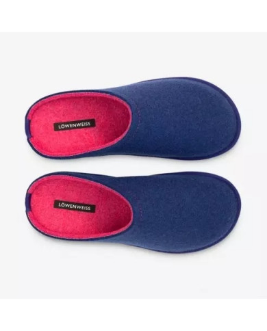 CIABATTA LOWENWEISS DONNA INDACO-FUXIA FELTRO DI LANA EASY BICOLOR 6800BC 193 988