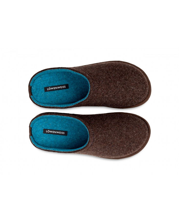 CIABATTA LOWENWEISS UNISEX IN FELTRO DI LANA CASTAGNO OSSIDO 6800BC 552 41