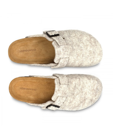 SABOT LOWENWEISS DONNA IN FELTRO CON CINTURINO BEIGE BELT B939F 952