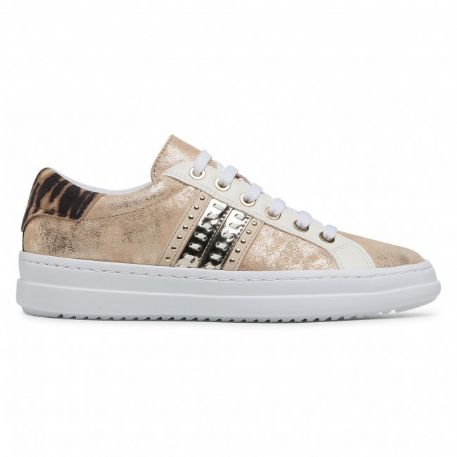 SNEAKERS GEOX DONNA PONTOISE SAND/LT GOLD D02FED