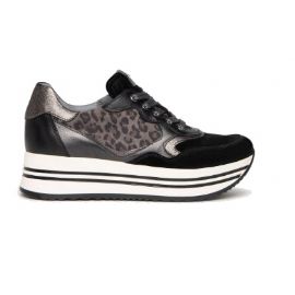 SNEAKERS NEROGIARDINI DONNA VELOUR NERO ROCK SAND I205278D/100