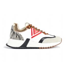 SNEAKERS GAUDì DONNA OFFWHITE/WHITE CON MOTIVO ANIMALIER V33-63320