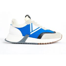 SNEAKERS GAUDI' ICONICA UOMO  RUNNING IN PELLE SUEDE  V31-63330  OFFWHITE/BLU