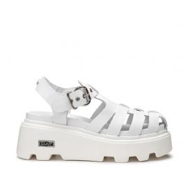 SANDALO CULT DONNA CON ZEPPA  NEW ROCK 3657 W LEATHER WHITE CLW365701