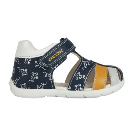 SANDALO GEOX BAMBINO PRIMI PASSI  BABY  B ELTHAN B. C - VIT.SINT. NAVY/OCHRE B021PC 000BC CF42Q  TG:19,20,21,22,23