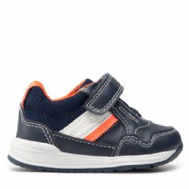 SNEAKERS GEOX PRIMI PASSI BAMBINO BABY B RISHON B. A - VIT.SINT.+MESH NAVY/FLUO ORANGE B250RA 0BC14 C4324