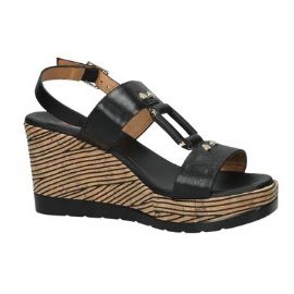 SANDALI CON ZEPPA REPO DONNA ECOPELLE NERO 52230-E2