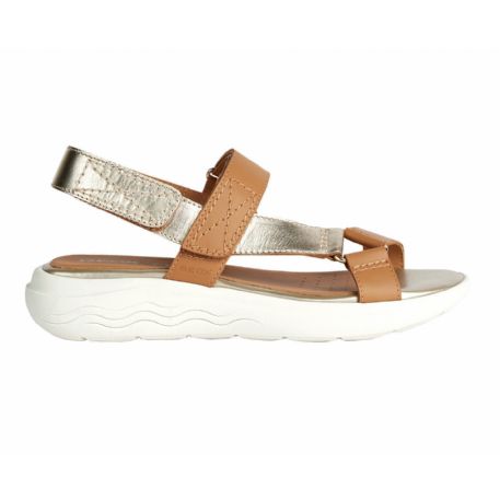 SANDALI GEOX DONNA D SPHERICA EC5W A - VI.L+VI.ME CAMEL/LT GOLD D25ADA 043CF C5F2L