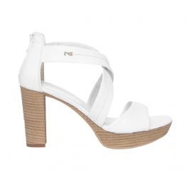 SANDALI CON TACCO NEROGIARDINI DONNA LOIRA BIANCO TPU LICIA PLATO' E307500D/707