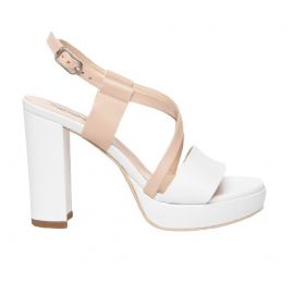 SANDALI CON TACCO NEROGIARDINI DONNA LOIRA BIANCO ARMENIA CIPRIA E307543D/707