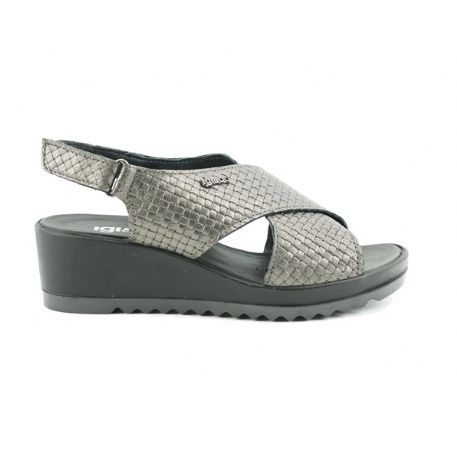 SANDALO CON ZEPPA IGI&CO 3666000 GRIGIO/NERO