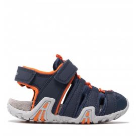 SANDALI PRIMI PASSI GEOX BAMBINO B.S. KRAZE A PRINT DBK-LYCRA NAVY/ORANGE B1524A 0CE15 C0659 TG : 20/21/22/23