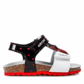 SANDALI PRIMI PASSI GEOX BAMBINA   B S.CHALKIK  WHITE/BLACK B152RC 254 C0404 TG. 20/21/22/23