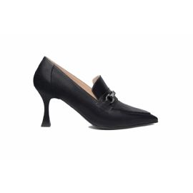 MOCASSINI CON TACCO NEROGIARDINI DONNA IN PELLE NERO 7,5CM  I308620DE/100