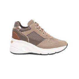 SNEAKERS CON TACCO NEROGIARDINI DONNA IN CAMOSCIO E PELLE TESSUTO 6CM TALPA I308312D/501