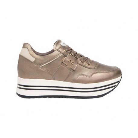 SNEAKERS NEROGIARDINI DONNA IN PELLE BROWN SAUVAGE IVORY I308380D/322
