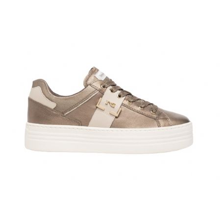 SNEAKERS NEROGIARDINI DONNA IN PELLE BROWN IVORY I308412D/322