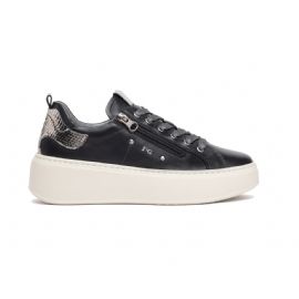 SNEAKERS NEROGIARDINI DONNA IN PELLE NERO BLADE ACCIAIO ZIP I308460D/100