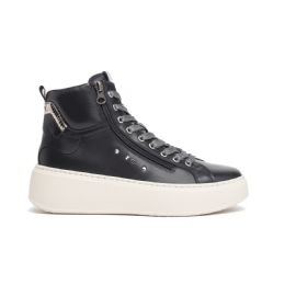 SNEAKERS NEROGIARDINI DONNA IN PELLE NERO BLADE ACCIAIO ZIP I308462D/100