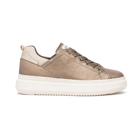 SNEAKERS NEROGIARDINI DONNA IN PELLE BROWN SAUVAGE IVORY BEIGE I317050D/322