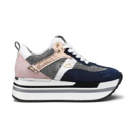 SNEAKERS GUARDIANI DONNA NEW RUNNER 0100 LOW SUE/GLITTER/LEATH AGW010003