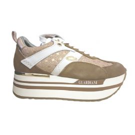 SNEAKERS GUARDIANI DONNA NEW RUNNER 0100 LOW SUE/GLITTER/LEATH AGW010002