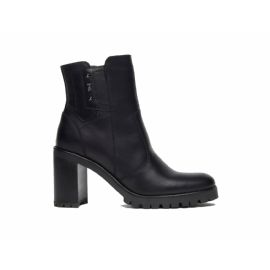 TRONCHETTI  NEROGIARDINI DONNA IN PELLE NERO ZIP TACCO 9CM I308981D/100