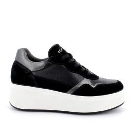 SNEAKERS CON ZEPPA IGI&CO DONNA IN PELLE NERO 4670800