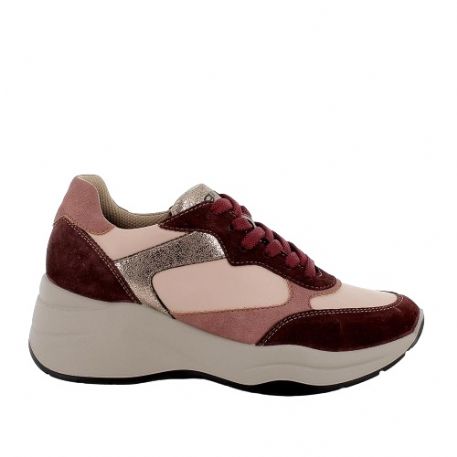 SNEAKERS CON ZEPPA IGI&CO DONNA IN PELLE POLVERE/BORDO' 4675844