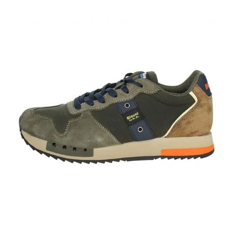 SNEAKERS BLAUER UOMO  WAXED CANVAS RUNNING F3QUEENS01/WAX MIL/BRW