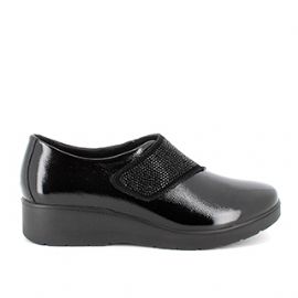 SCARPA CON ZEPPA ENVAL SOFT DONNA IN PELLE NERO VELCRO 4755300