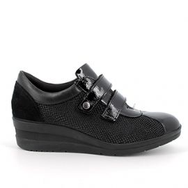 SCARPA CON ZEPPA ENVAL SOFT DONNA IN PELLE NERO DOPPIO VELCRO 4757900