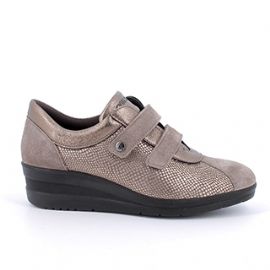 SCARPA CON ZEPPA ENVAL SOFT DONNA IN PELLE TAUPE DOPPIO VELCRO 4757933